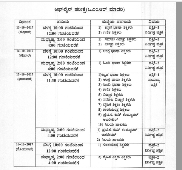 kpsc kreis exam schedule